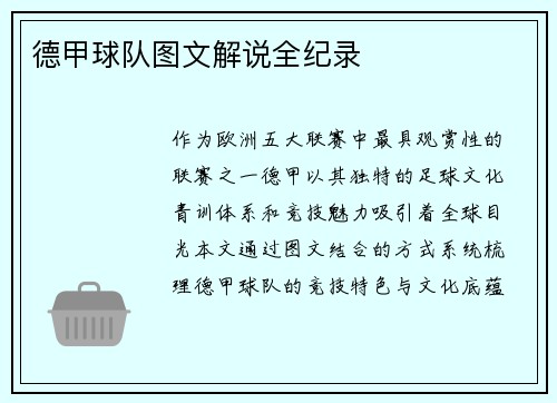 德甲球队图文解说全纪录
